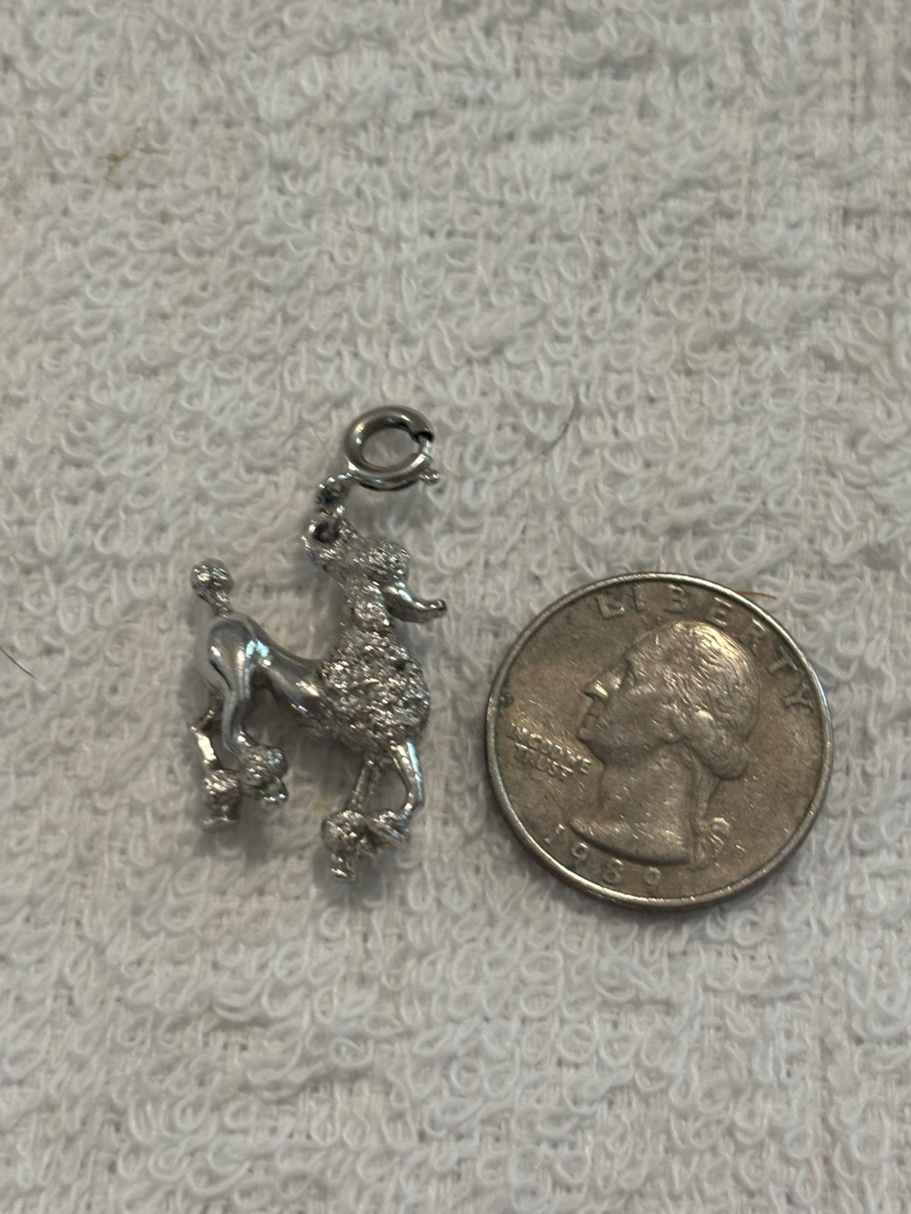 Monet Silver Tone Poodle Charm - Picture 2 of 2